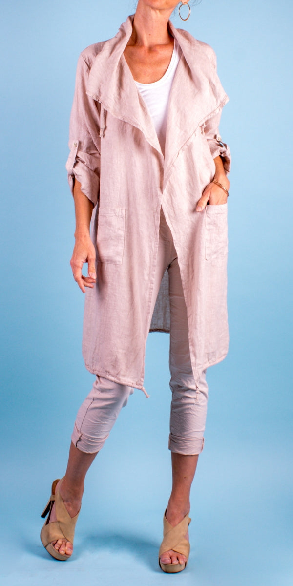 Lavinia Linen Cardigan - Gigi Moda - Made in Italy # 100% Linen, Cardigan, Gigi Moda, hand wash, Jacket, Linen, Linen jacket, Made in Italy, one size, OS, washable