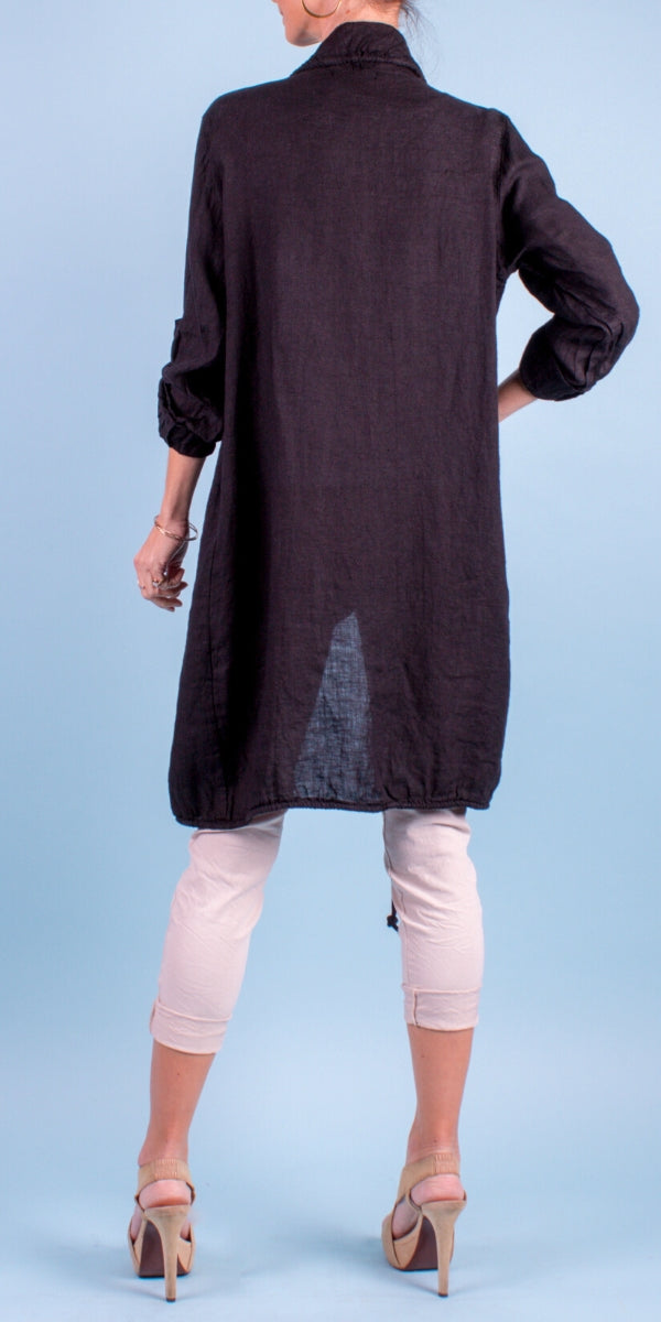 Lavinia Linen Cardigan - Gigi Moda - Made in Italy # 100% Linen, Cardigan, Gigi Moda, hand wash, Jacket, Linen, Linen jacket, Made in Italy, one size, OS, washable