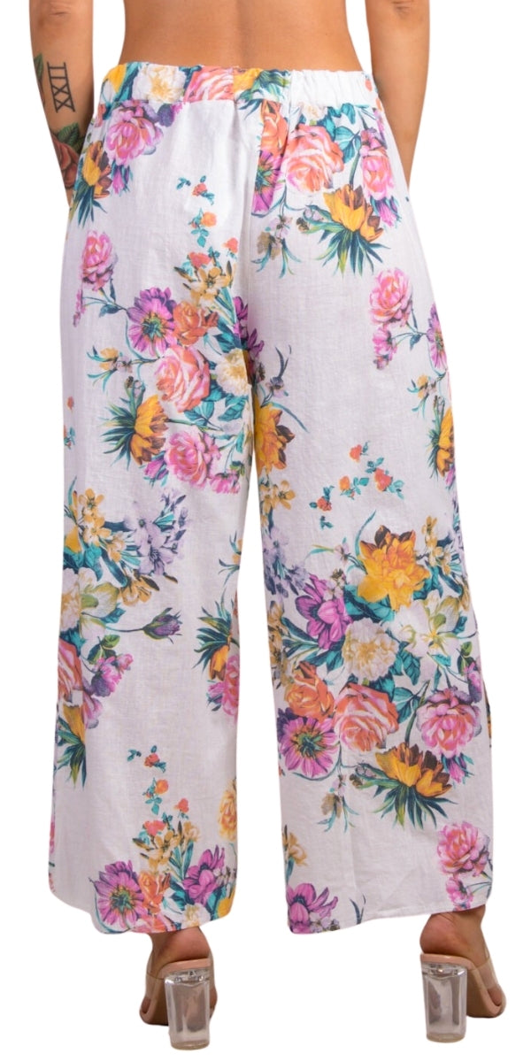 Giulana Bouquet Print Capri Pants