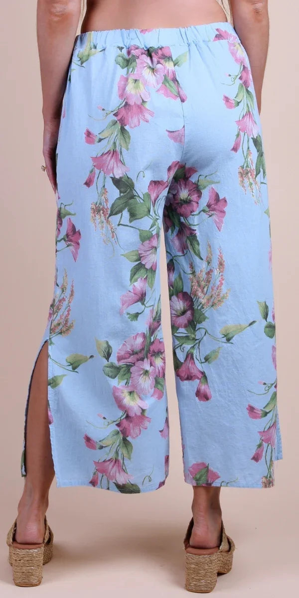 Giulana Pink Morning Glory Capri Pants