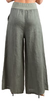 Batista Linen Pants - Gigi Moda - Made in Italy # 100% Linen, bottoms, elastic waistband, Gigi Moda, Linen, linen pants, Made in Italy, OS, Pants, resort, resort wear, spring, stretch waistband, summer, washable, WIDE LEG