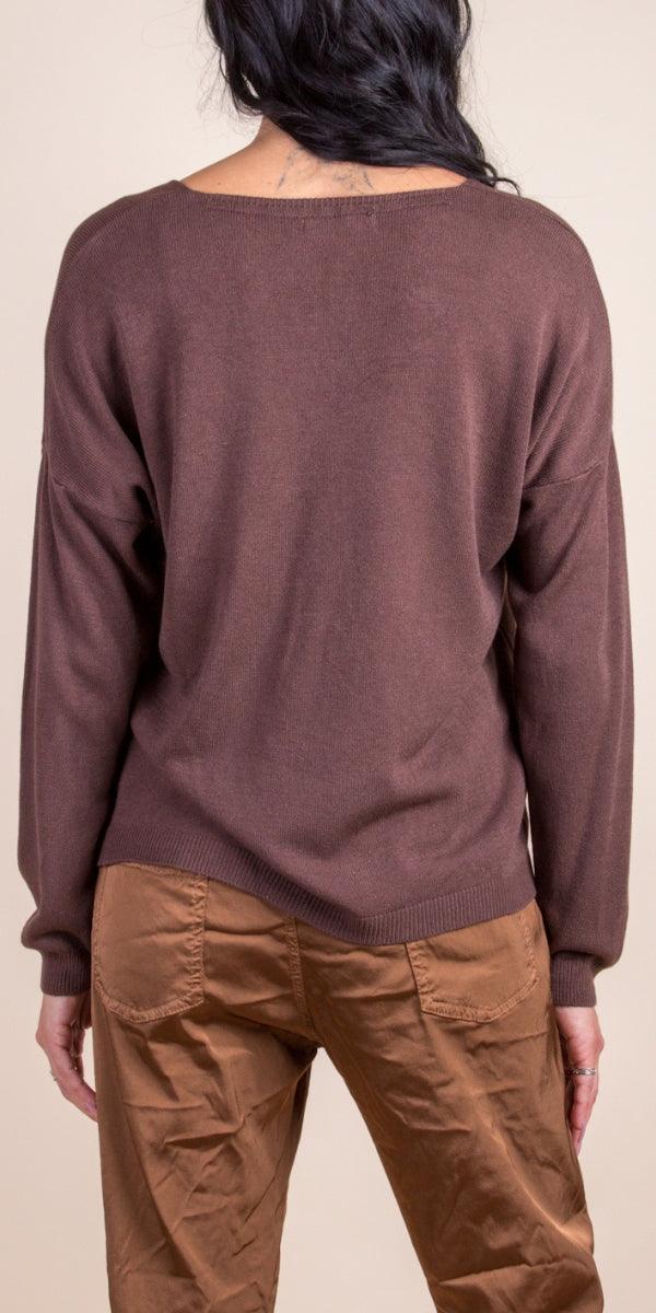 Idalia Sweater - Gigi Moda - Made in Italy # animal print, casual sweater, comforatable fit, Gigi Moda, golden flecks, heart, Italian Sweater, made in italy, shop gigi moda, Sweater, V Neck, womans clothing