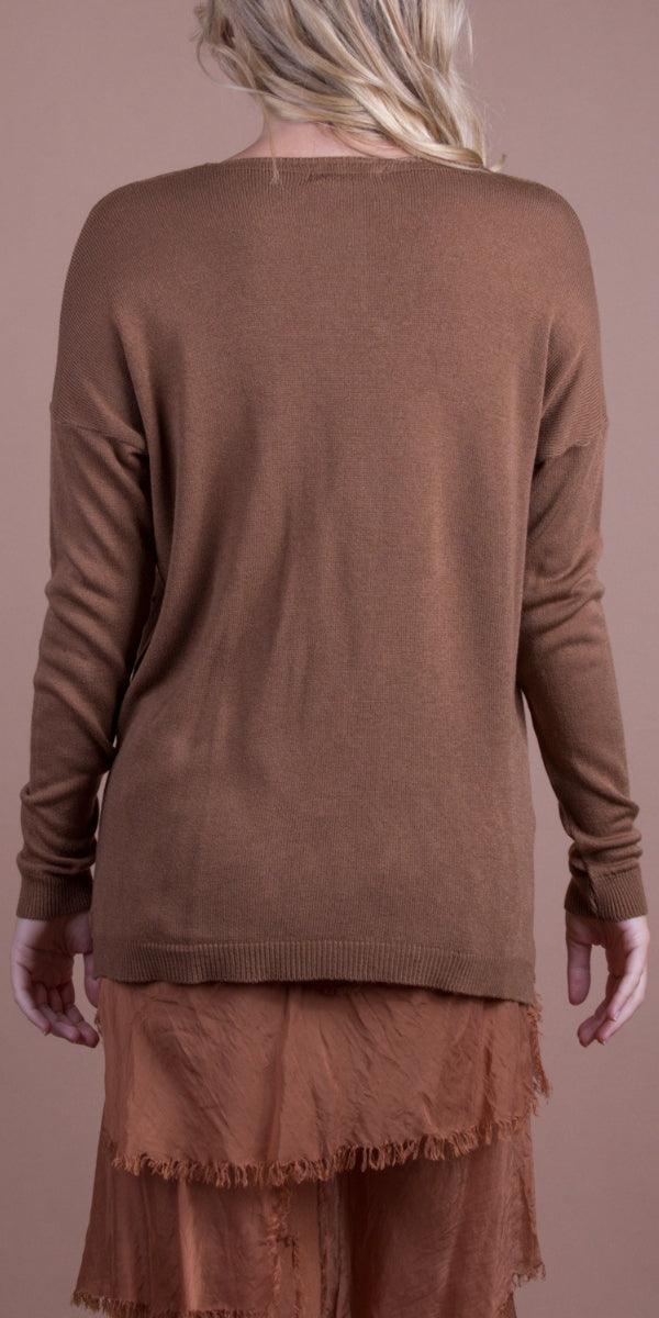 Idalia Sweater - Gigi Moda - Made in Italy # animal print, casual sweater, comforatable fit, Gigi Moda, golden flecks, heart, Italian Sweater, made in italy, shop gigi moda, Sweater, V Neck, womans clothing