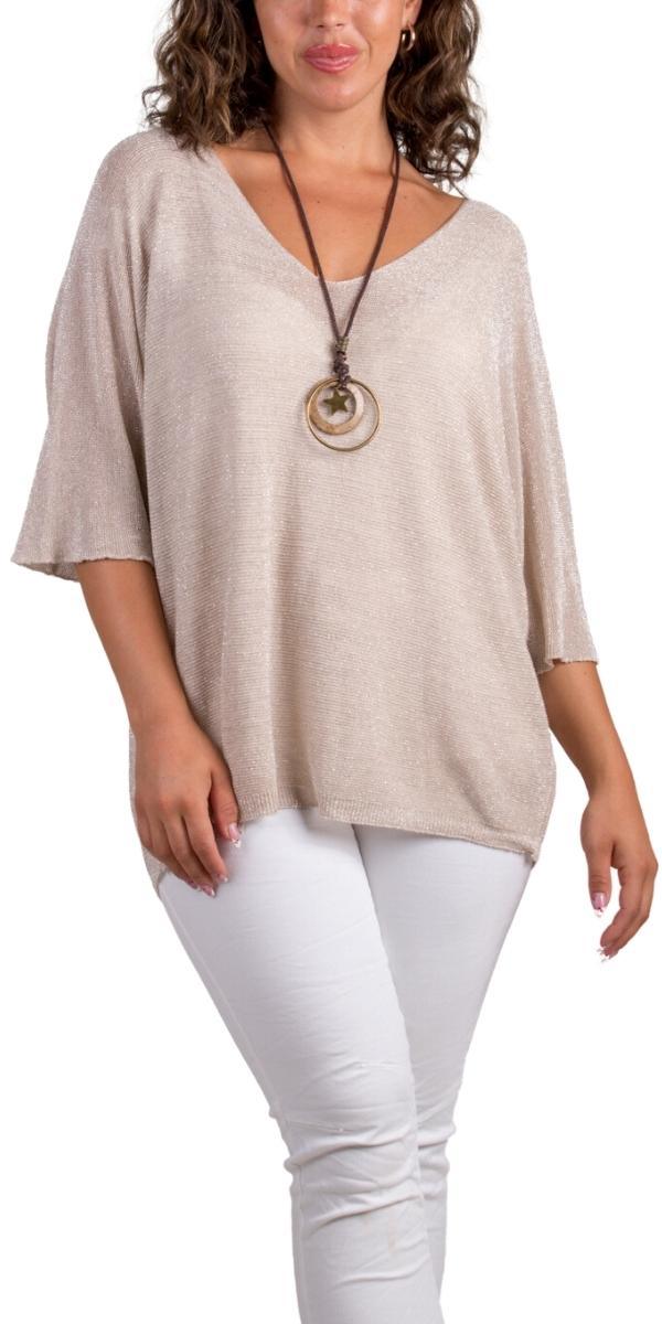 Lexi Shimmer Top - Gigi Moda - Made in Italy # Dolman sleeve, dolman sleeves, Gigi Moda, jersey, Made in Italy, one size, OS, shimmery, Top, V-Neck