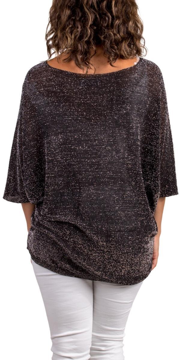 Lexi Shimmer Top - Gigi Moda - Made in Italy # Dolman sleeve, dolman sleeves, Gigi Moda, jersey, Made in Italy, one size, OS, shimmery, Top, V-Neck