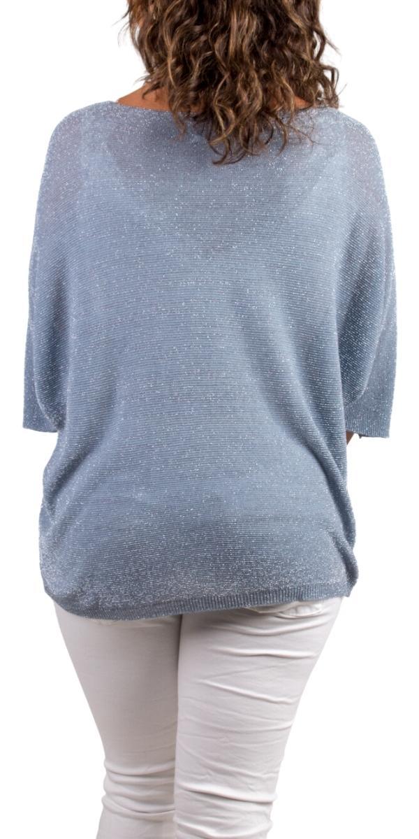 Lexi Shimmer Top - Gigi Moda - Made in Italy # Dolman sleeve, dolman sleeves, Gigi Moda, jersey, Made in Italy, one size, OS, shimmery, Top, V-Neck