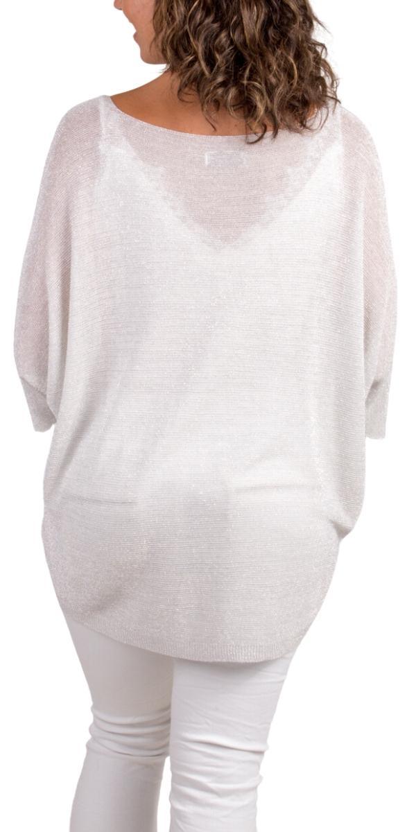 Lexi Shimmer Top - Gigi Moda - Made in Italy # Dolman sleeve, dolman sleeves, Gigi Moda, jersey, Made in Italy, one size, OS, shimmery, Top, V-Neck