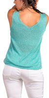 Monroe Shimmer Top - Gigi Moda - Made in Italy # double v neck, Gigi Moda, jersey, Made in Italy, one size, OS, shimmery, Sleeveless, spring, summer, Tank Top, Top, V-Neck