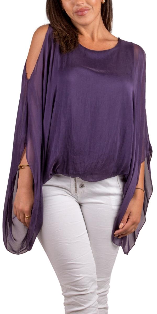 Seta Spalla Blouse - Gigi Moda - Made in Italy # Blouse, Drape, Made in Italy, OS, Top