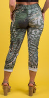 Geniviv Cheetah Army Print Pant - Shop Gigi Moda - Made in Italy # animal print, army print, Camo print, cheetah print, cuffed pant, drawstring, drawstring pant, drawstring pants, Gigi Moda, Made in Italy, one size, OS, Pants