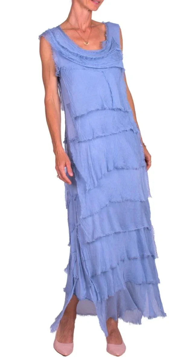 Siena Silk Maxi Dress | Italian-Made Ruffle Evening Dress - Gigi Moda Siena Silk Maxi Dress | Italian-Made Ruffle Evening Dress - Gigi Moda