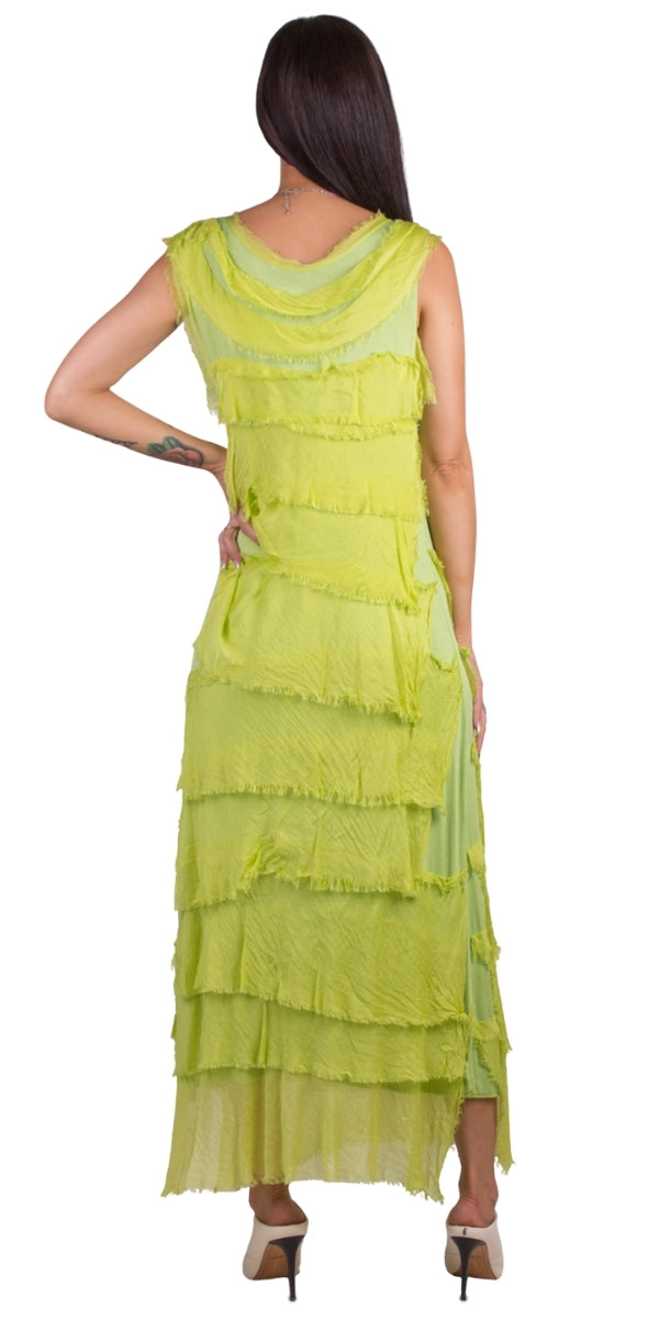Siena Maxi Dress - Gigi Moda - Made in Italy # 100% Silk, Dress, Gigi Moda, Made in Italy, Maxi Dress, MOB DRESS, MOG DRESS, MOTHER OF GROOM DRESS, MOTHER OF THE BRIDE DRESS, one size, OS, Ruffle, ruffle dress, ruffled hem, RUFFLED DRESS, ruffles, Silk, Sleeveless, Tier Ruffle, tiered ruffle