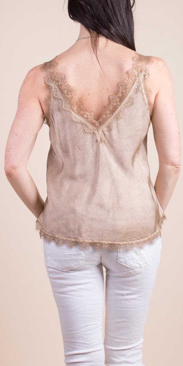 Demi Cami - Gigi Moda - Made in Italy # Blouse, Cami, DEEP V-NECK, free shipping, Gigi Moda, italian top, Made in Italy, OS, resort, resort wear, Top