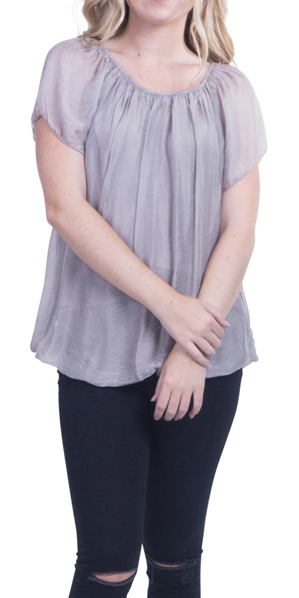 Contadina Blouse - Gigi Moda - Made in Italy # Blouse, Gigi Moda, Made in Italy, Off the Shoulder, OS, Silk