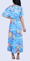 Verona Arte Dress - Gigi Moda - Made in Italy # art, crossover, Dress, gigi moda, high low, high low dress, Made in Italy, Maxi, maxretail, painting, resort wear, ruffled hem, starry night, v neck, van gogh