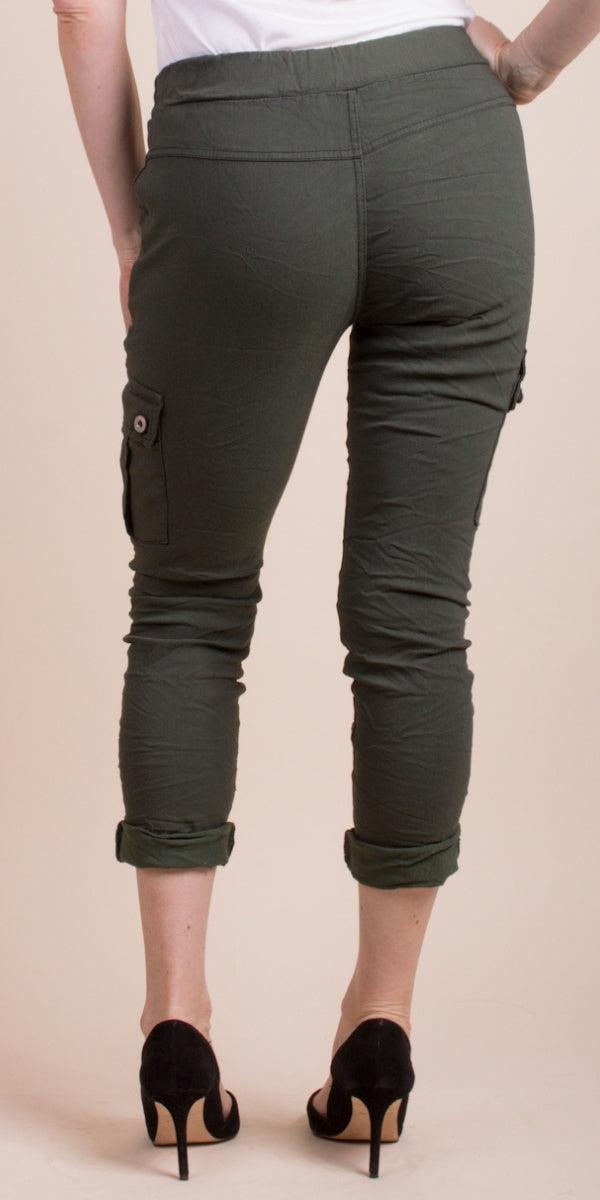 Tie-Waist Cargo Pants - Gigi Moda - Made in Italy # cargo pant, cargo pants, COMFY PANTS, drawstring pant, drawstring pants, front pockets, Gigi Moda, italian pants, Made in Italy, Pockets, shop gigi moda, Tie waist