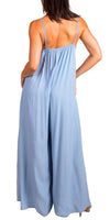 Sassari Jumpsuit - Gigi Moda - Made in Italy # adjustable straps, Gigi Moda, Jumpsuit, Made in Italy, one piece, one size, OS, Sleeveless, V Neck, viscose, WIDE LEG