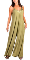 Sassari Jumpsuit - Gigi Moda - Made in Italy # adjustable straps, Gigi Moda, Jumpsuit, Made in Italy, one piece, one size, OS, Sleeveless, V Neck, viscose, WIDE LEG