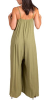 Sassari Jumpsuit - Gigi Moda - Made in Italy # adjustable straps, Gigi Moda, Jumpsuit, Made in Italy, one piece, one size, OS, Sleeveless, V Neck, viscose, WIDE LEG