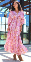 Animal Print Maxi Dress - Gigi Moda - Made in Italy # animal print, Dress, gigi moda, leopard, Leopard Print, long dress, Made in Italy, Maxi, resort wear, ruffled hem, Safari, ties in back, v neck