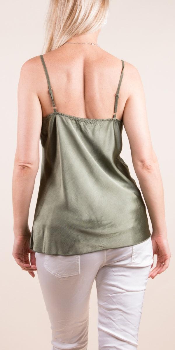 Savoca Cami Top - Gigi Moda - Made in Italy # comfortable, comfy top, Gigi Moda, home, italian tank top, Lace Top, Made in Italy, OS, resort wear, SPRING TOP, stretch, viscose