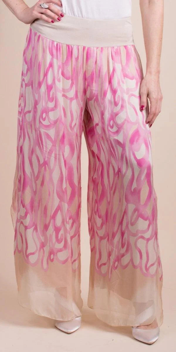 Jasmin Turbinio Slit Pant - Gigi Moda - Made in Italy # 100% Silk, Gigi Moda, italian apparel, italian clothes, Italian Clothing, italian silk, Made in Italy, maxretail, one size, online shopping, Pants, shop gigi moda, Silk