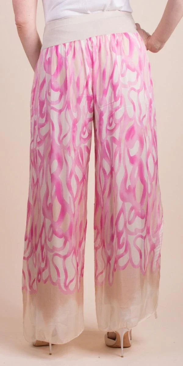 Jasmin Turbinio Slit Pant - Gigi Moda - Made in Italy # 100% Silk, Gigi Moda, italian apparel, italian clothes, Italian Clothing, italian silk, Made in Italy, maxretail, one size, online shopping, Pants, shop gigi moda, Silk