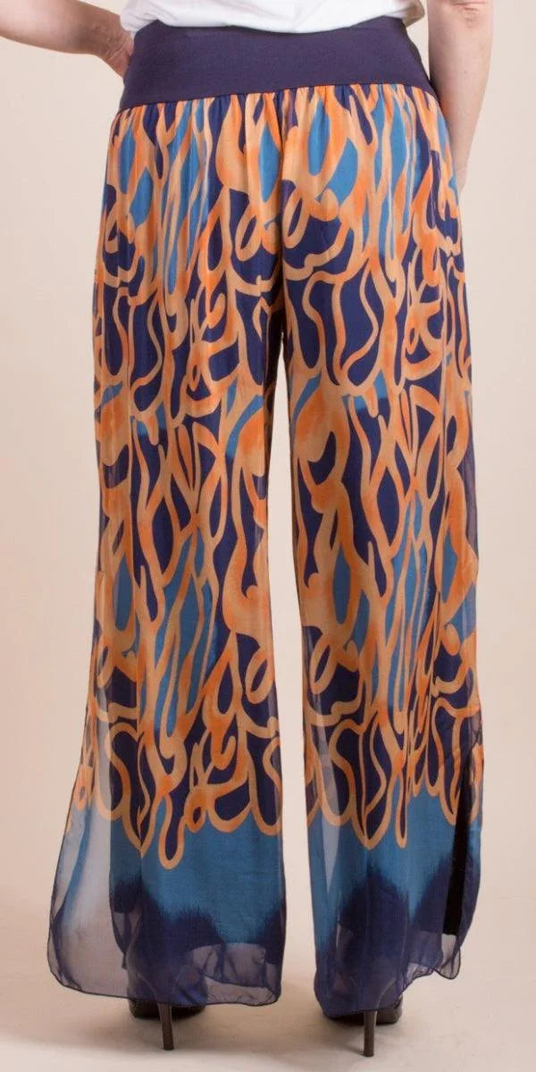 Jasmin Turbinio Slit Pant - Gigi Moda - Made in Italy # 100% Silk, Gigi Moda, italian apparel, italian clothes, Italian Clothing, italian silk, Made in Italy, maxretail, one size, online shopping, Pants, shop gigi moda, Silk