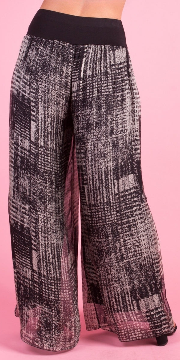 Jasmin Digitale Slit Pant - Gigi Moda - Made in Italy # abstract print, Digital Print, Gigi Moda, italian apparel, italian clothes, Italian Clothing, italian silk, Made in Italy, matching set, one size, online shopping, Pants, shop gigi moda, Silk