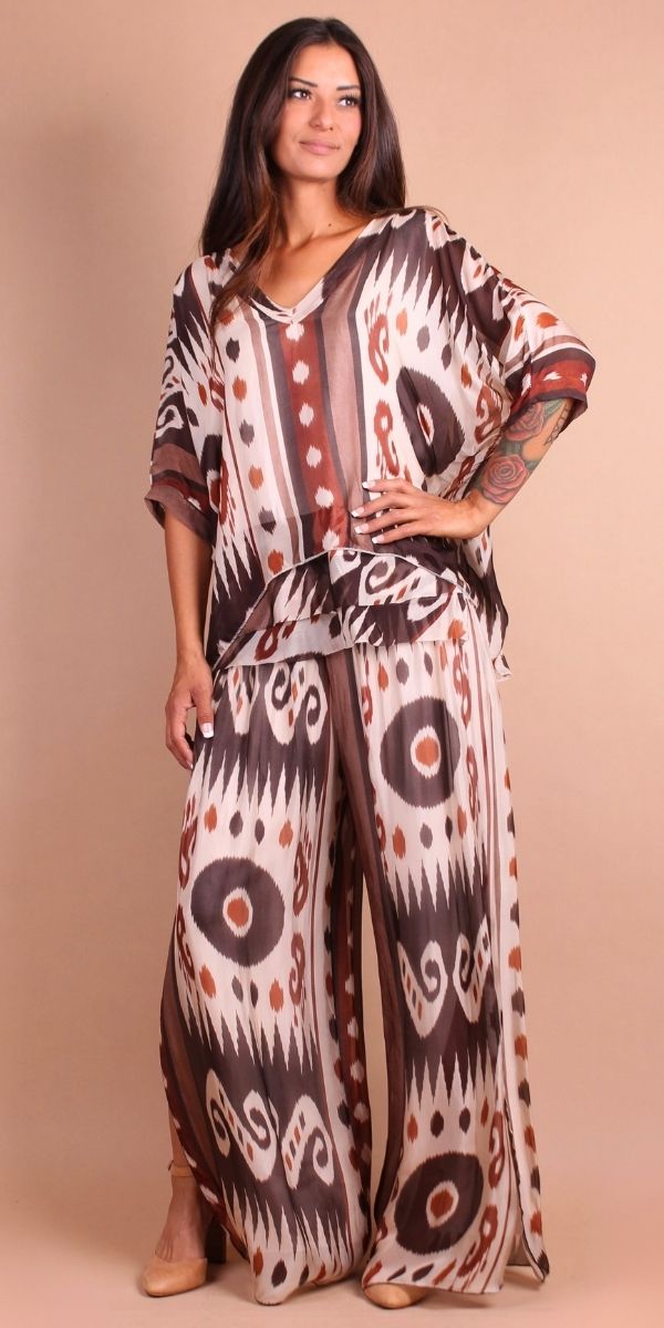 Jasmin Ikat Slit Pant