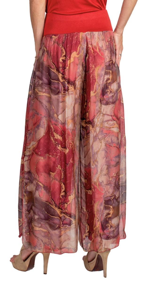Jasmin Marble Slit Pant - Gigi Moda - Made in Italy # 100% Silk, Gigi Moda, italian apparel, italian clothes, Italian Clothing, italian silk, Made in Italy, one size, online shopping, OS, Pants, shop gigi moda, Silk