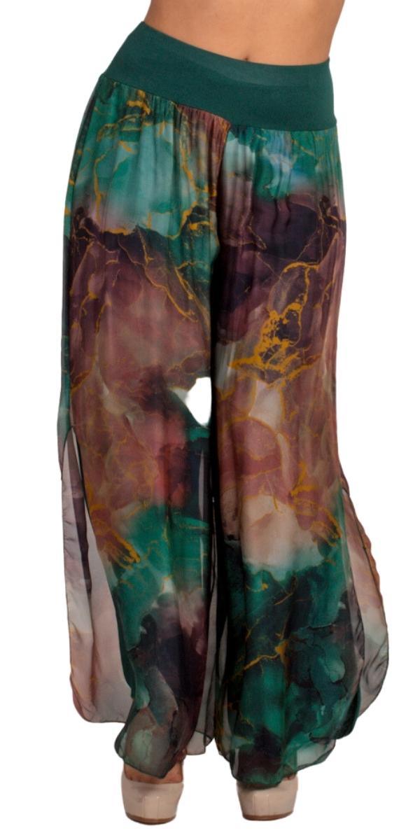 Jasmin Tempesta Slit Pant - Gigi Moda - Made in Italy # 100% Silk, Gigi Moda, italian apparel, italian clothes, Italian Clothing, italian silk, Made in Italy, one size, online shopping, OS, Pants, shop gigi moda, Silk