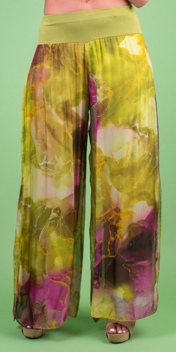 Jasmin Tempesta Slit Pant - Gigi Moda - Made in Italy # 100% Silk, Gigi Moda, italian apparel, italian clothes, Italian Clothing, italian silk, Made in Italy, one size, online shopping, OS, Pants, shop gigi moda, Silk