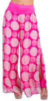 Jasmin Maxipunti Slit Pant - Gigi Moda - Made in Italy # dot print, Gigi Moda, italian apparel, italian clothes, Italian Clothing, italian silk, Made in Italy, matching set, one size, online shopping, Pants, shop gigi moda, Silk, swirl print
