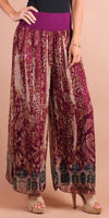 Jasmin Boho Slit Pant - Gigi Moda - Made in Italy # boho, Gigi Moda, italian apparel, italian clothes, Italian Clothing, italian silk, Leopard Print, Made in Italy, matching set, maxretail, one size, online shopping, Pants, shop gigi moda, Silk, Snake print
