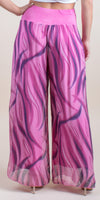 Jasmin Wave Print Slit Pant - Gigi Moda - Made in Italy # 100% Silk, Gigi Moda, italian apparel, italian clothes, Italian Clothing, italian silk, Made in Italy, one size, online shopping, OS, Pants, shop gigi moda, Silk