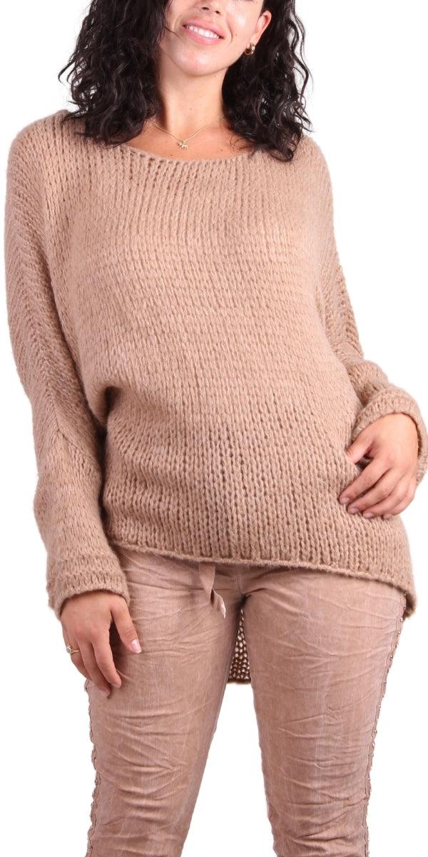 Romelia Sweater - Gigi Moda - Made in Italy # batwing, comforatable fit, Gigi Moda, high low, Knit, knit sweater, made in italy, maxretail, shop gigi moda, Sweater, womans clothing
