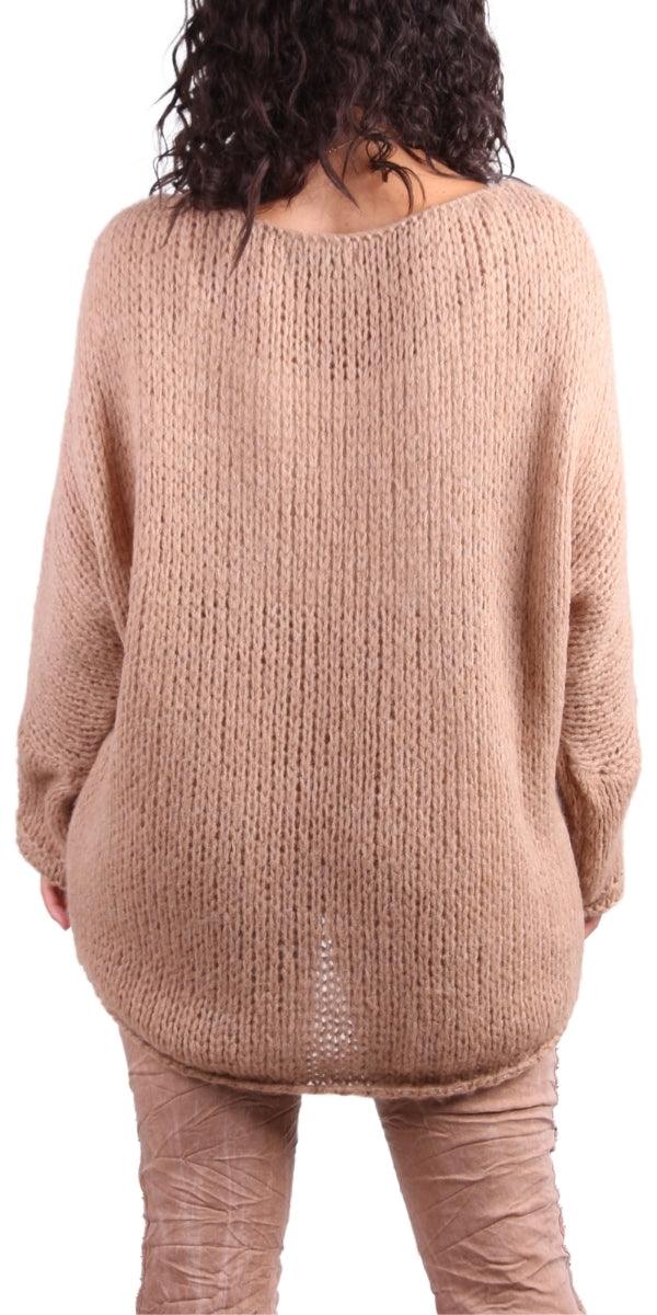 Romelia Sweater - Gigi Moda - Made in Italy # batwing, comforatable fit, Gigi Moda, high low, Knit, knit sweater, made in italy, maxretail, shop gigi moda, Sweater, womans clothing