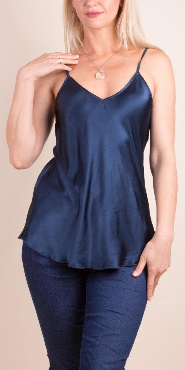 Pavia Cami Top - Gigi Moda - Made in Italy # Cami, comfortable, comfy top, Gigi Moda, italian tank top, Lace Top, Made in Italy, OS, resort wear, Satin, satin top, Spaghetti Strap, Spaghetti Straps, SPRING TOP, viscose