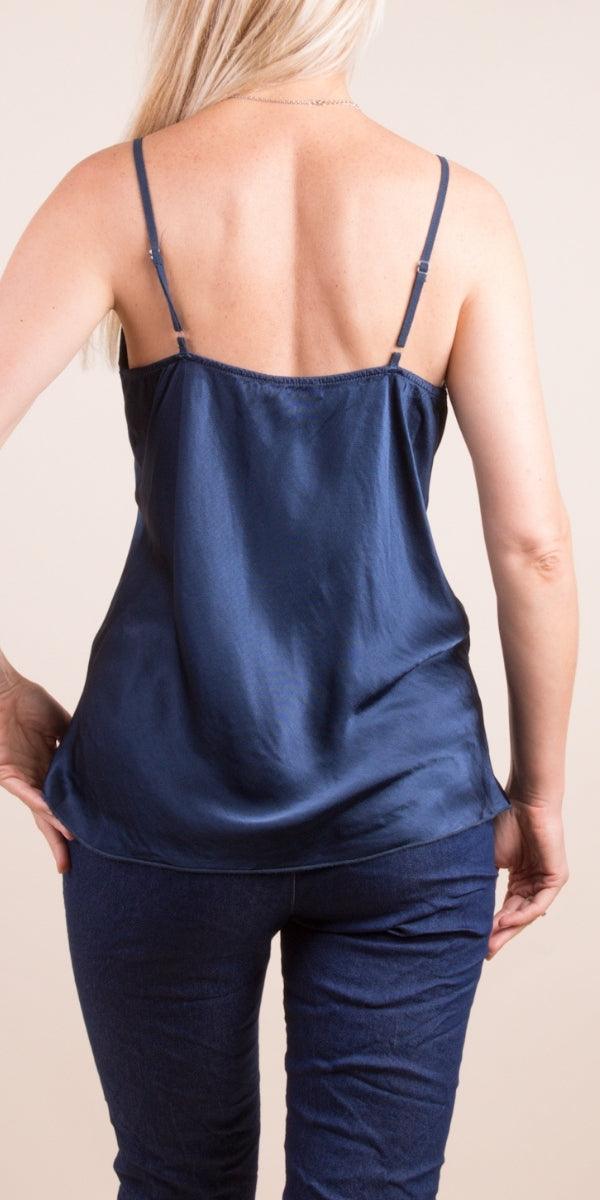 Pavia Cami Top - Gigi Moda - Made in Italy # Cami, comfortable, comfy top, Gigi Moda, italian tank top, Lace Top, Made in Italy, OS, resort wear, Satin, satin top, Spaghetti Strap, Spaghetti Straps, SPRING TOP, viscose