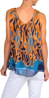 Turbinio Silk Tank - Shop Gigi Moda - Made in Italy # Blouse, italian blouse, italian tank top, italian top, Made in Italy, OS, resort wear, Silk, silk blouse, silk tank, Sleeveless, sleeveless top, Tank Top, Top