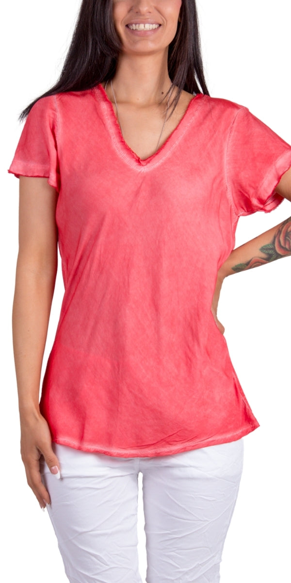 Maglietta Tee - Gigi Moda - Made in Italy # 2511, cotton, free shipping, Made in Italy, silk, TEE, Top, v-neck tee