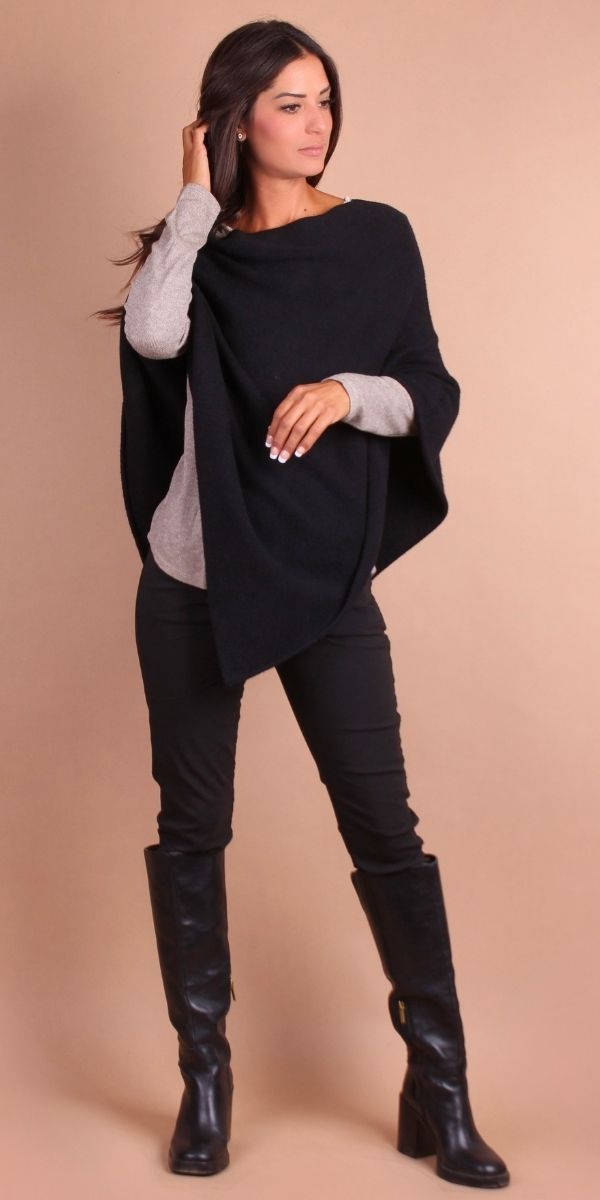 Affetto Knit Poncho