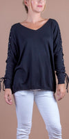 Lacci Sweater - Shop Gigi Moda - Made in Italy # comforatable fit, Gigi Moda, gigi moda. made in italy, Knit, knit sweater, laces, Long Sleeve, made in italy, shop gigi moda, Sweater, womans clothing