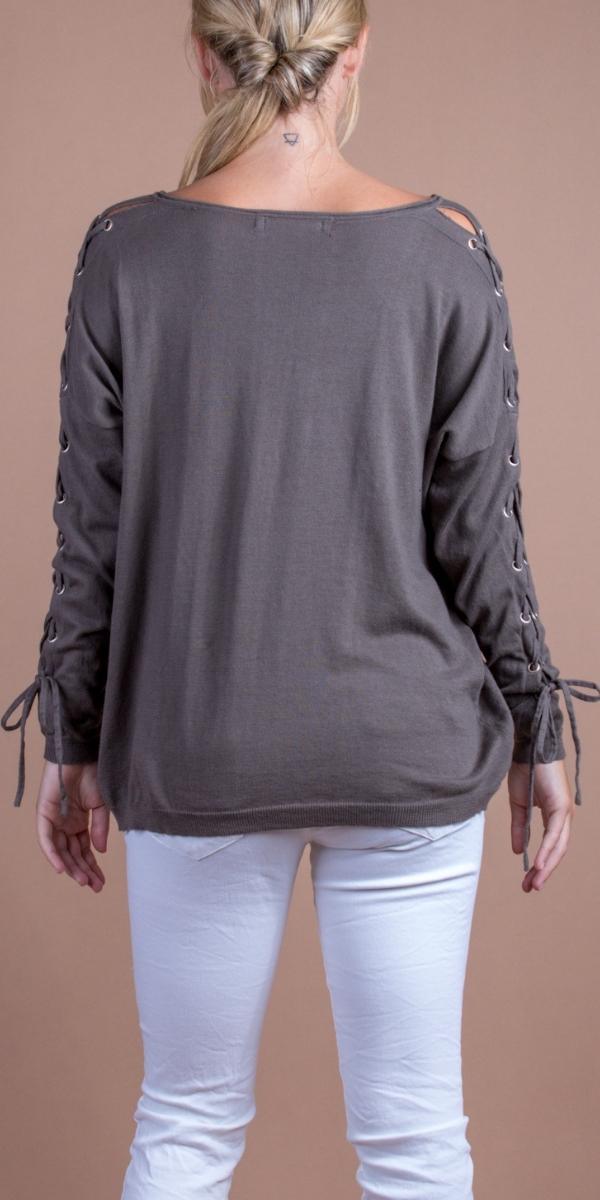 Lacci Sweater - Gigi Moda - Made in Italy # comforatable fit, Gigi Moda, gigi moda. made in italy, Knit, knit sweater, laces, Long Sleeve, made in italy, shop gigi moda, Sweater, womans clothing