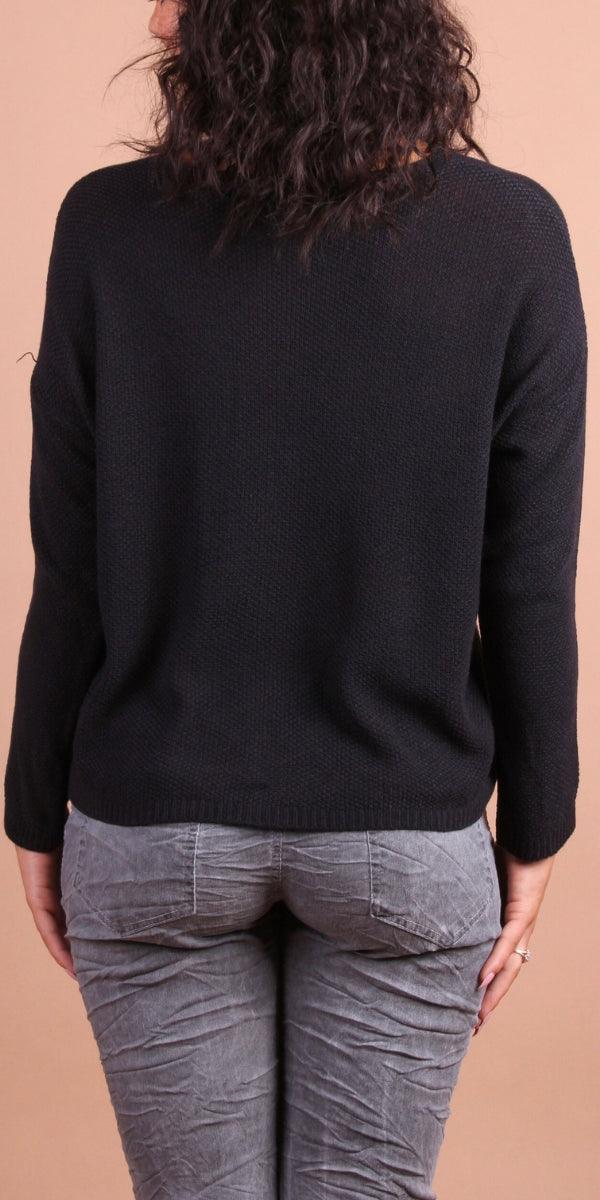 Emma Sweater - Gigi Moda - Made in Italy # Gigi Moda, Knit, knit sweater, Long Sleeve, made in italy, one size, Sweater, Top, V Neck