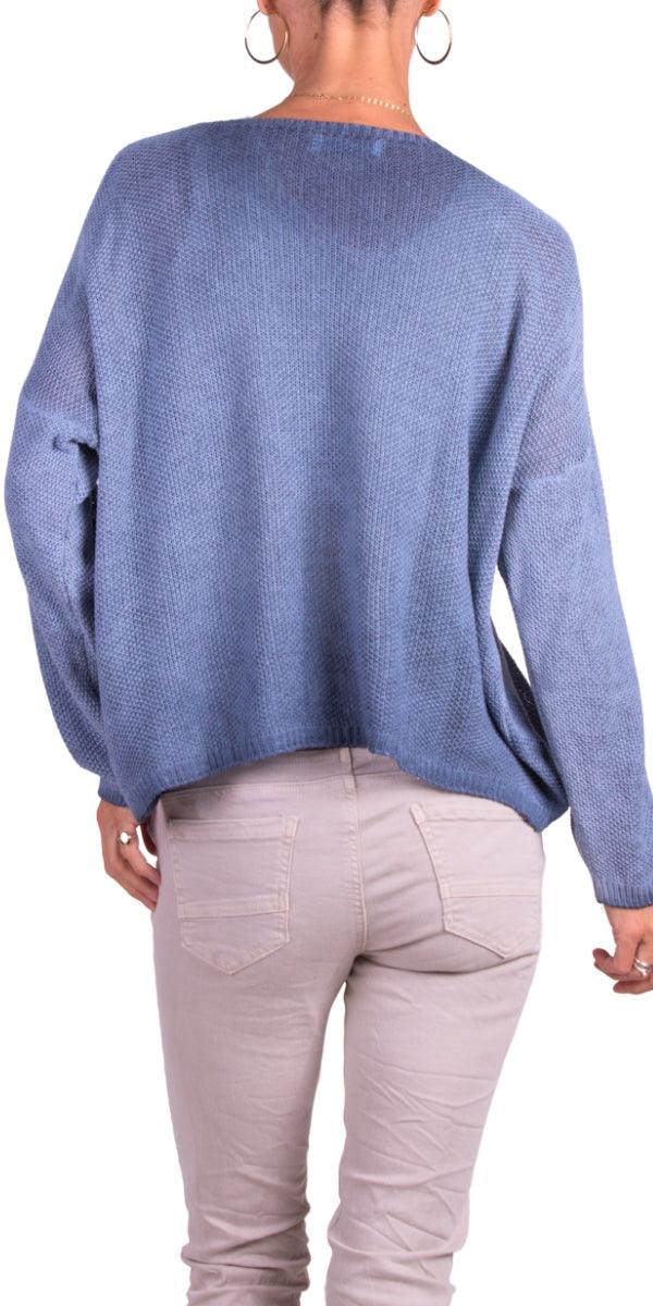 Emma Sweater - Gigi Moda - Made in Italy # Gigi Moda, Knit, knit sweater, Long Sleeve, made in italy, one size, Sweater, Top, V Neck