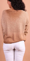 Emma Sweater - Gigi Moda - Made in Italy # Gigi Moda, Knit, knit sweater, Long Sleeve, made in italy, one size, Sweater, Top, V Neck