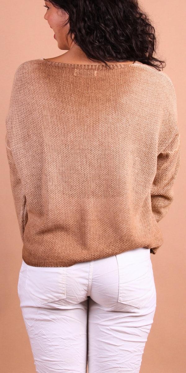 Emma Sweater - Gigi Moda - Made in Italy # Gigi Moda, Knit, knit sweater, Long Sleeve, made in italy, one size, Sweater, Top, V Neck