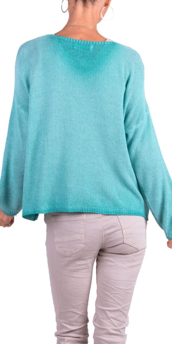 Emma Sweater - Gigi Moda - Made in Italy # Gigi Moda, Knit, knit sweater, Long Sleeve, made in italy, one size, Sweater, Top, V Neck